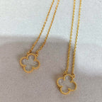 ¡®Loco¡¯CLOVER ROCK CRYSTAL ROSE GOLD NECKLACE