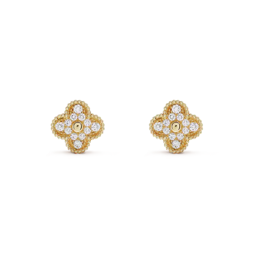 ¡®Loco¡¯CLOVER MEDIUM 1 MOTIFS FUll DIAMOND EARRINGS