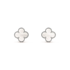 ¡®Loco¡¯CLOVER MEDIUM 1 MOTIFS  WHITE MOP EARRINGS SILVER