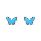 ¡®Loco¡¯BUTTERFLY TURQUOISE EARRINGS SILVER