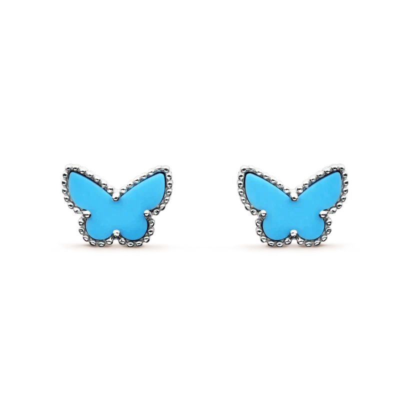 ¡®Loco¡¯BUTTERFLY TURQUOISE EARRINGS SILVER