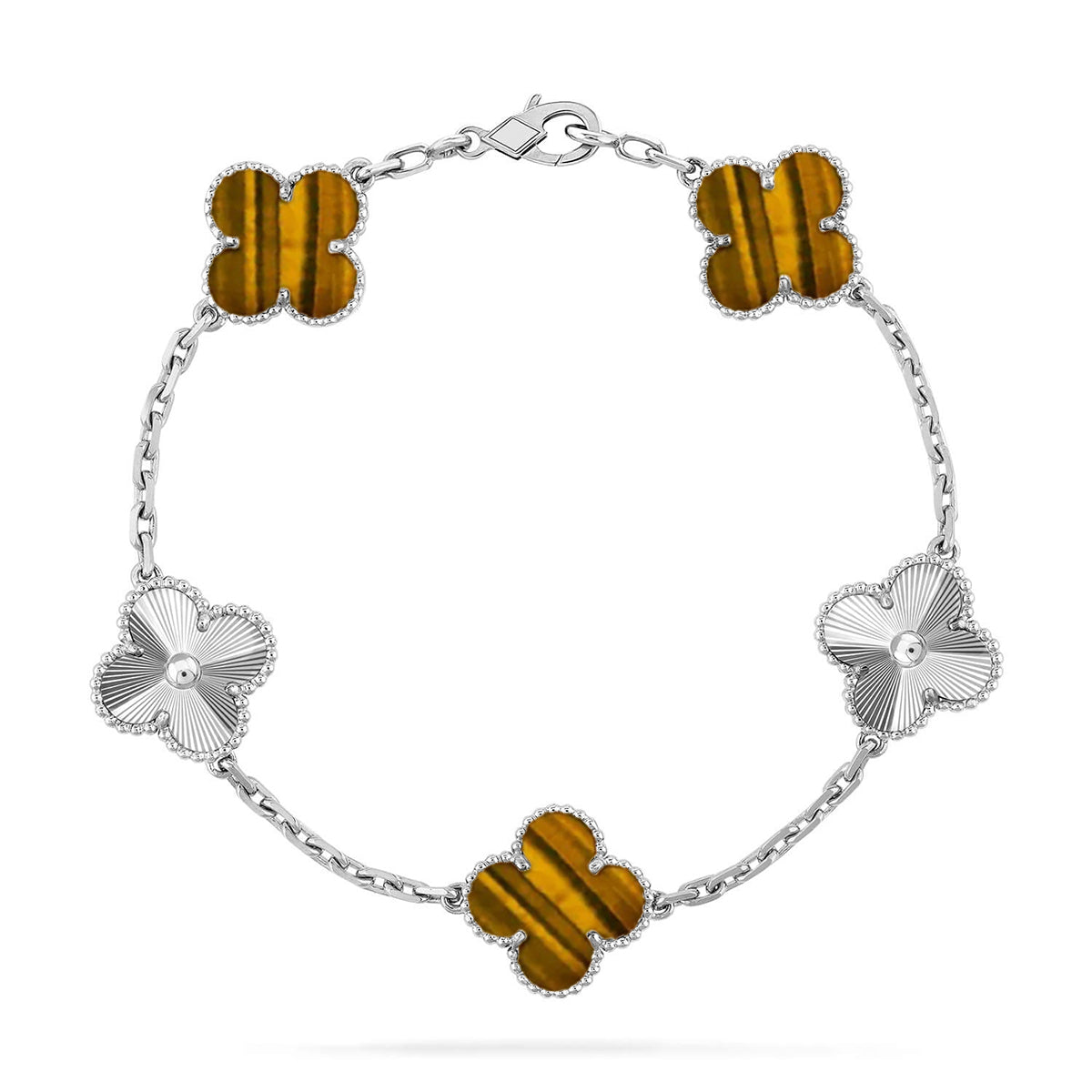 [Loco]New  CLOVER 5 MOTIFS TIGER EYE BRACELET COLLECTION