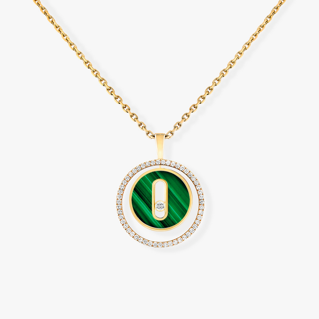 [Loco]LUCKY MOVE 1 DIAMOND MALACHITE GOLD DIAMOND NECKLACE