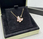 [Loco]BUTTERFLY PINK MOTHER-OF-PEARL DIAMOND NECKLACE