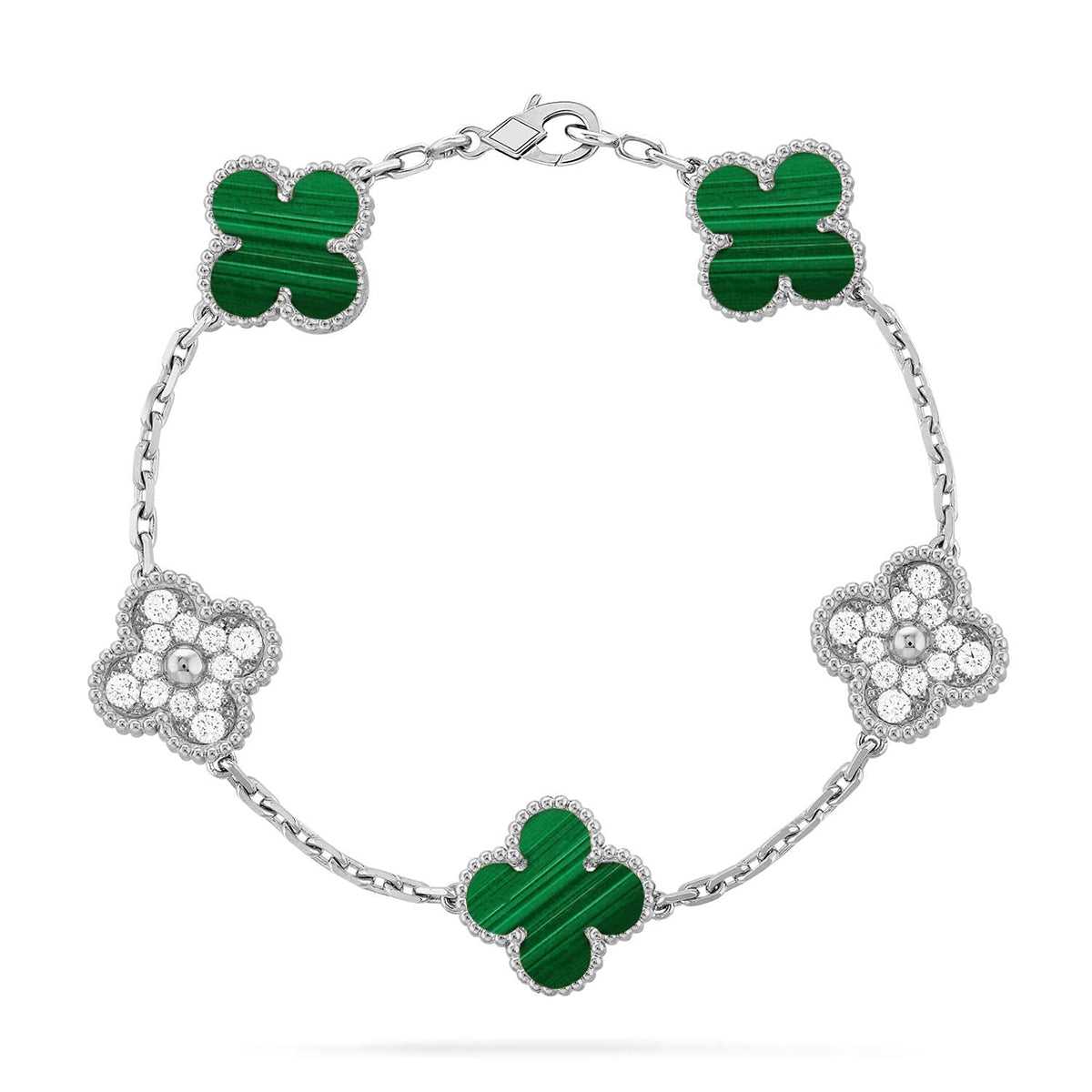 [Loco]New  CLOVER 5 MOTIF MALACHITE BRACELET COLLECTION