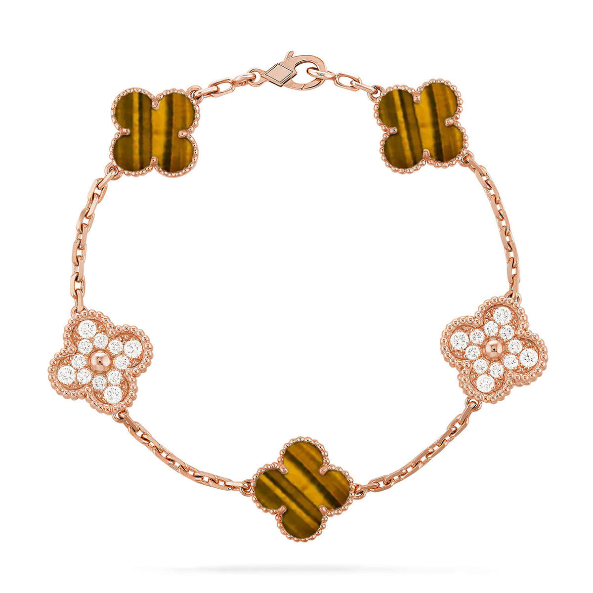 [Loco]New  CLOVER 5 MOTIFS TIGER EYE BRACELET COLLECTION