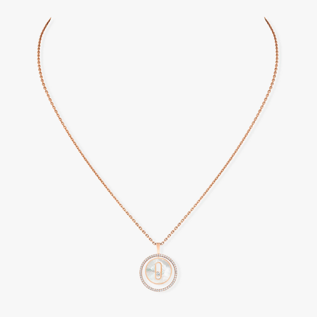 [Loco]LUCKY MOVE 1 DIAMOND WHITE MOTHER OF PEARL PINK GOLD DIAMOND NECKLACE