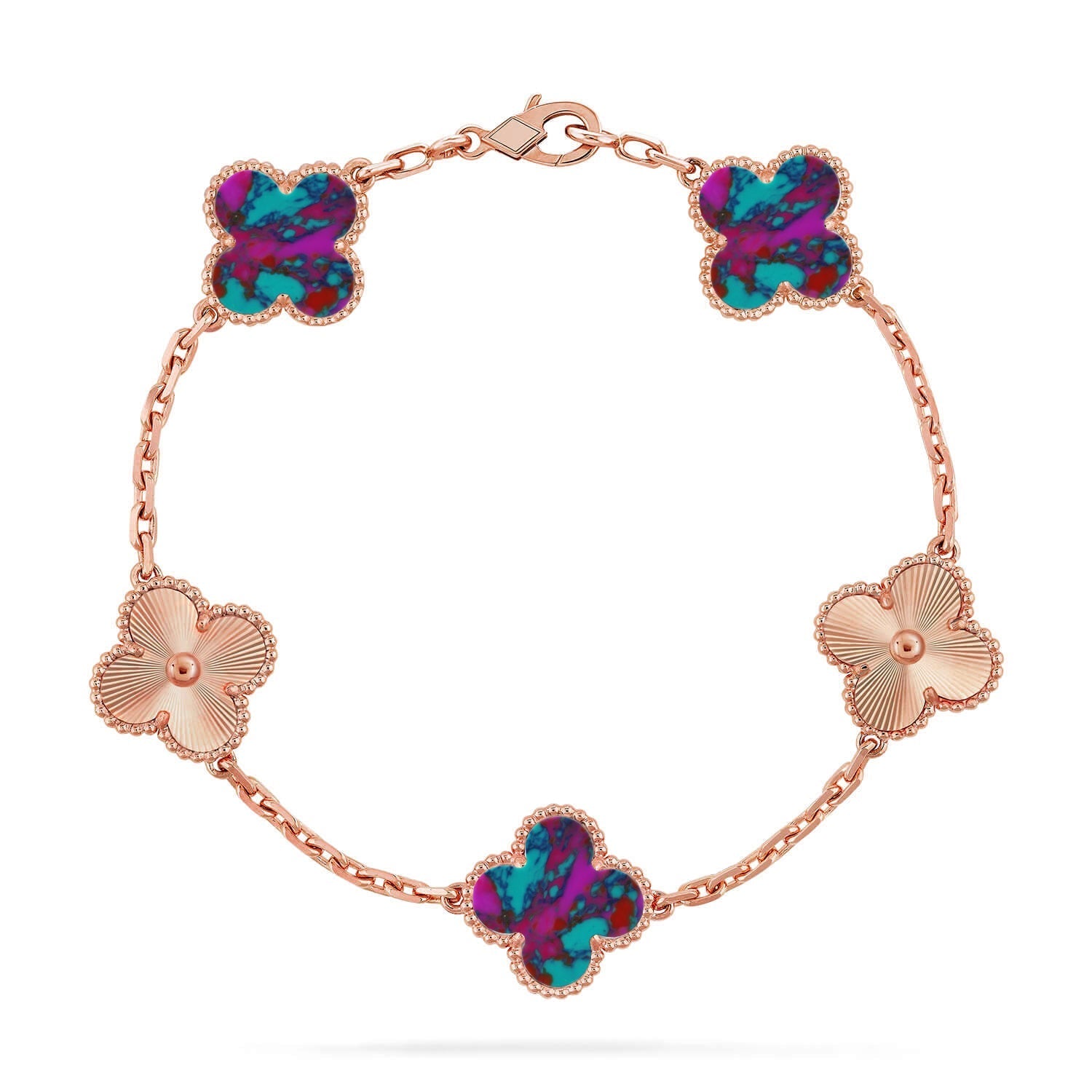 [Loco]New CLOVER 5 MOTIF COLOR GEMSTONES BRACELET COLLECTION