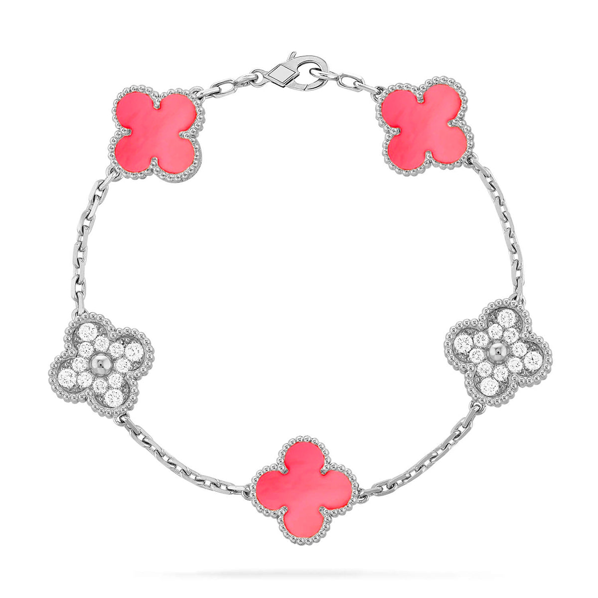 [Loco]New  CLOVER 5 MOTIFS  PINK MOP BRACELET COLLECTION