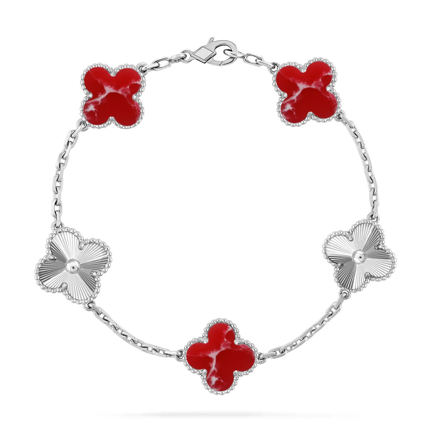 [Loco]New CLOVER 5 MOTIF RED PATTERN BRACELET COLLECTION