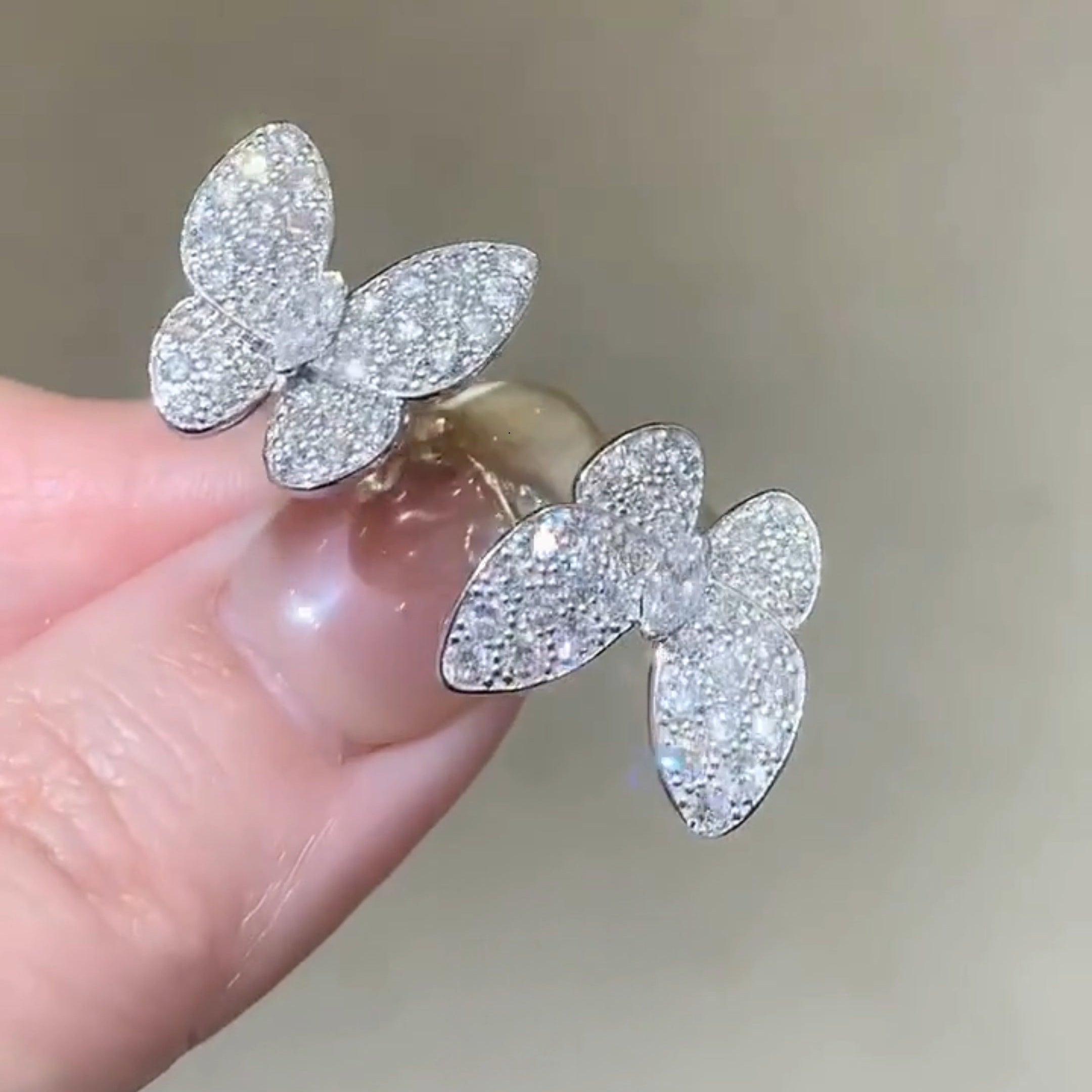 ¡®Loco¡¯TWIN SILVER BUTTERFLY DIAMOND RING