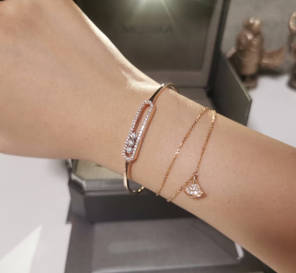 [Loco]Move Pavé Diamond Bangle Bracelet M