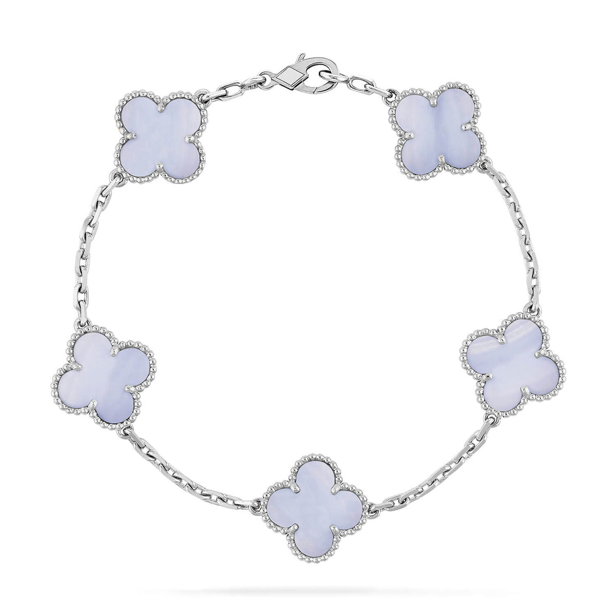 [Loco]New  CLOVER 5 MOTIF PURPLE CHALCEDONY BRACELET COLLECTION