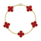 [Loco]New  CLOVER 5 MOTIF RED CORNELIAN BRACELET COLLECTION