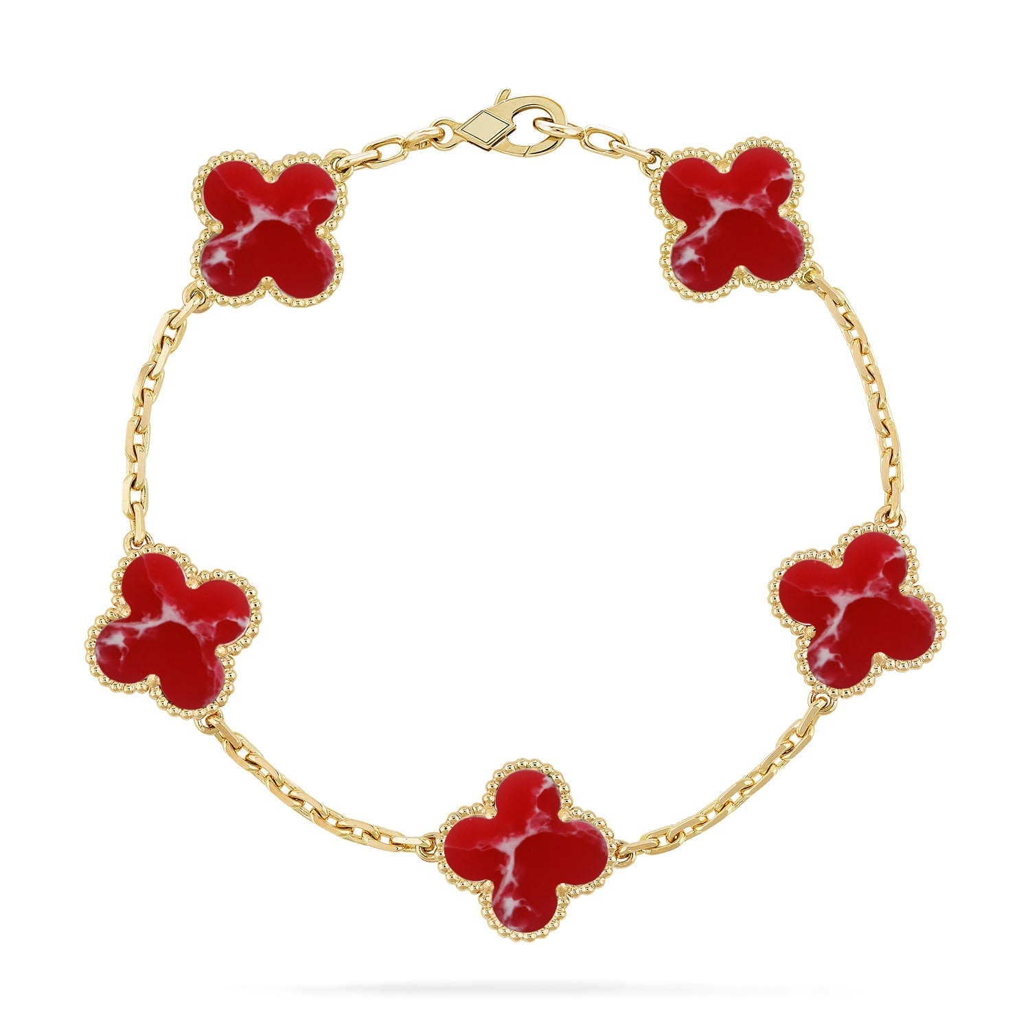 [Loco]New CLOVER 5 MOTIF RED PATTERN BRACELET COLLECTION