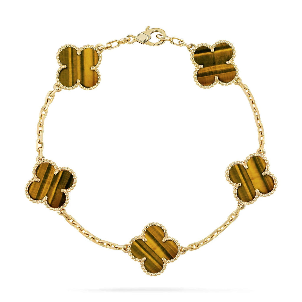 [Loco]New  CLOVER 5 MOTIFS TIGER EYE BRACELET COLLECTION
