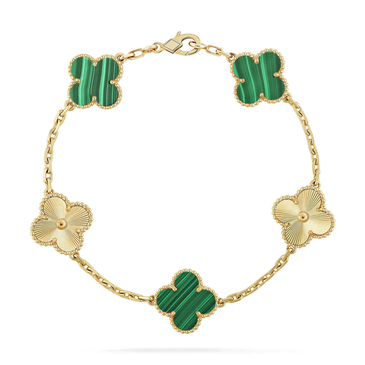 [Loco]New  CLOVER 5 MOTIF MALACHITE BRACELET COLLECTION