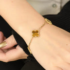 [Loco]New  CLOVER 5 MOTIFS TIGER EYE BRACELET COLLECTION