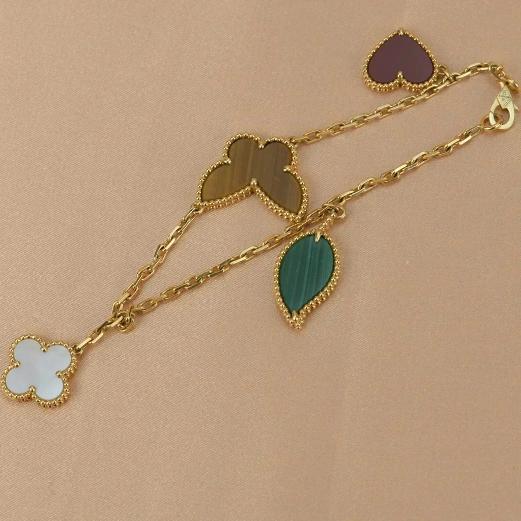¡®Loco¡¯LUCKY SPRING 5 MOTIF GOLD BRACELET