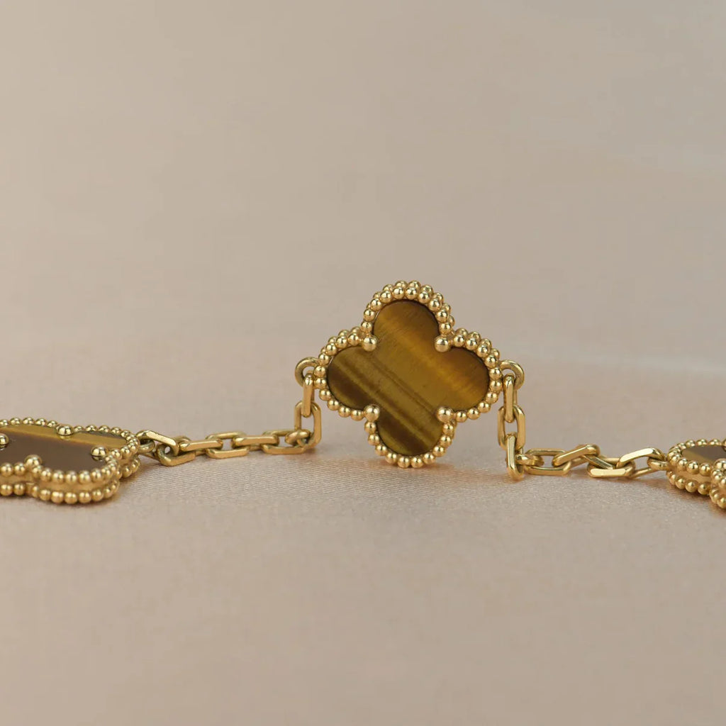 [Loco]New  CLOVER 5 MOTIFS TIGER EYE BRACELET COLLECTION