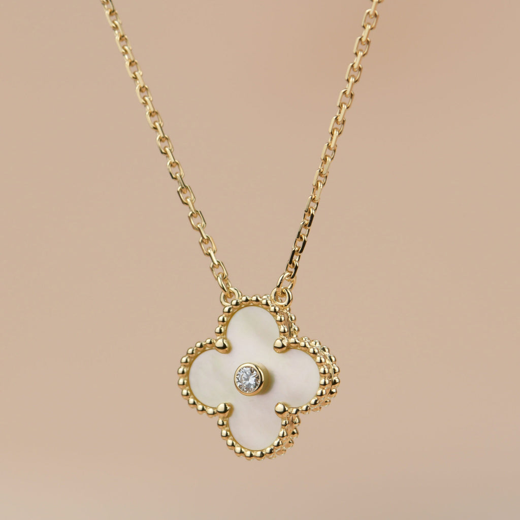 ¡®Loco¡¯CLOVER 15MM DIAMOND GOLD MOTHER OF PEARL NECKLACE