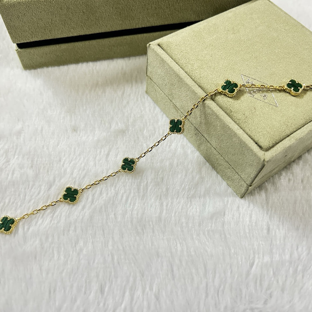 [¡®Loco¡¯]CLOVER 6 MOTIF MALACHITE BRACELET