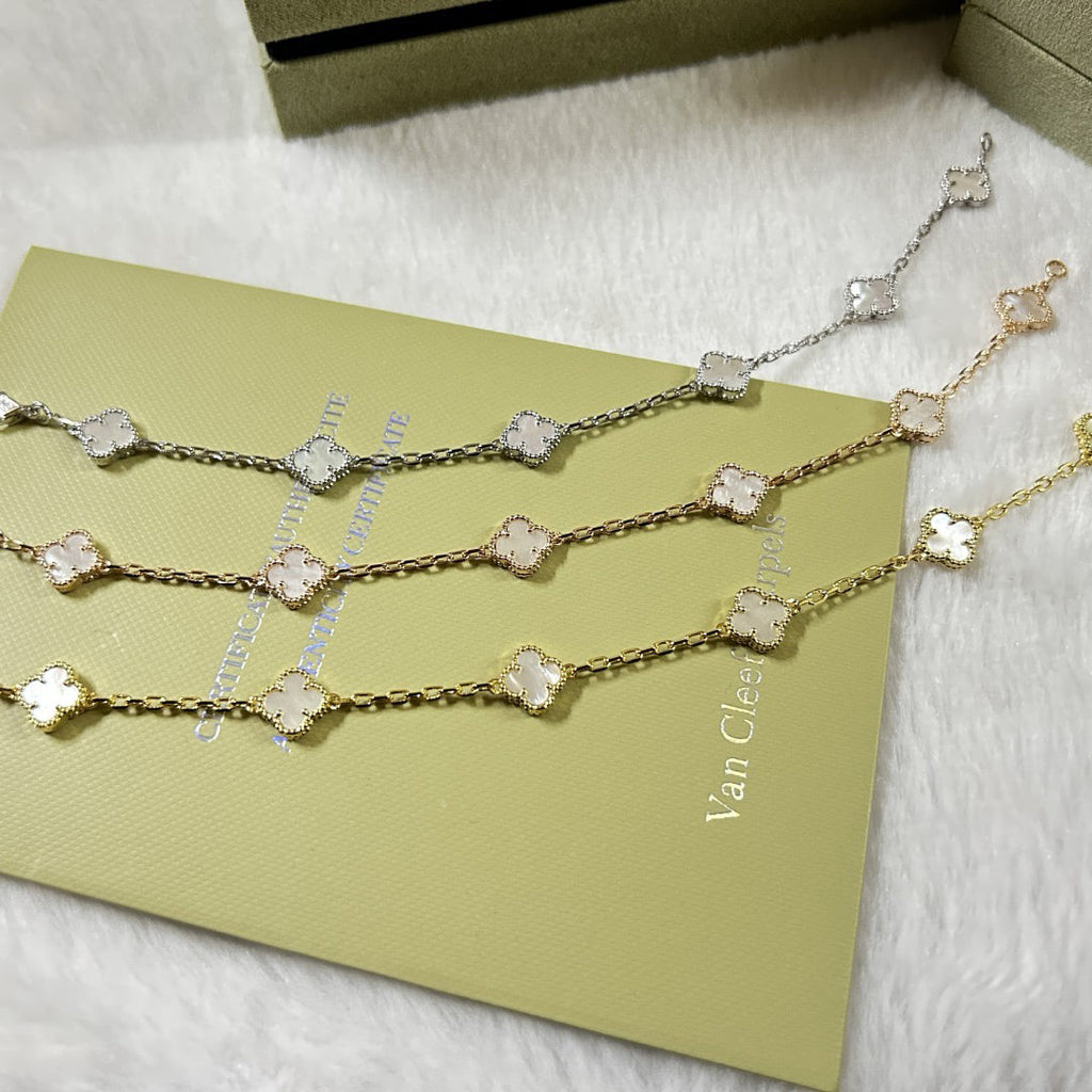 [¡®Loco¡¯]CLOVER 6 MOTIF WHITE MOP BRACELET