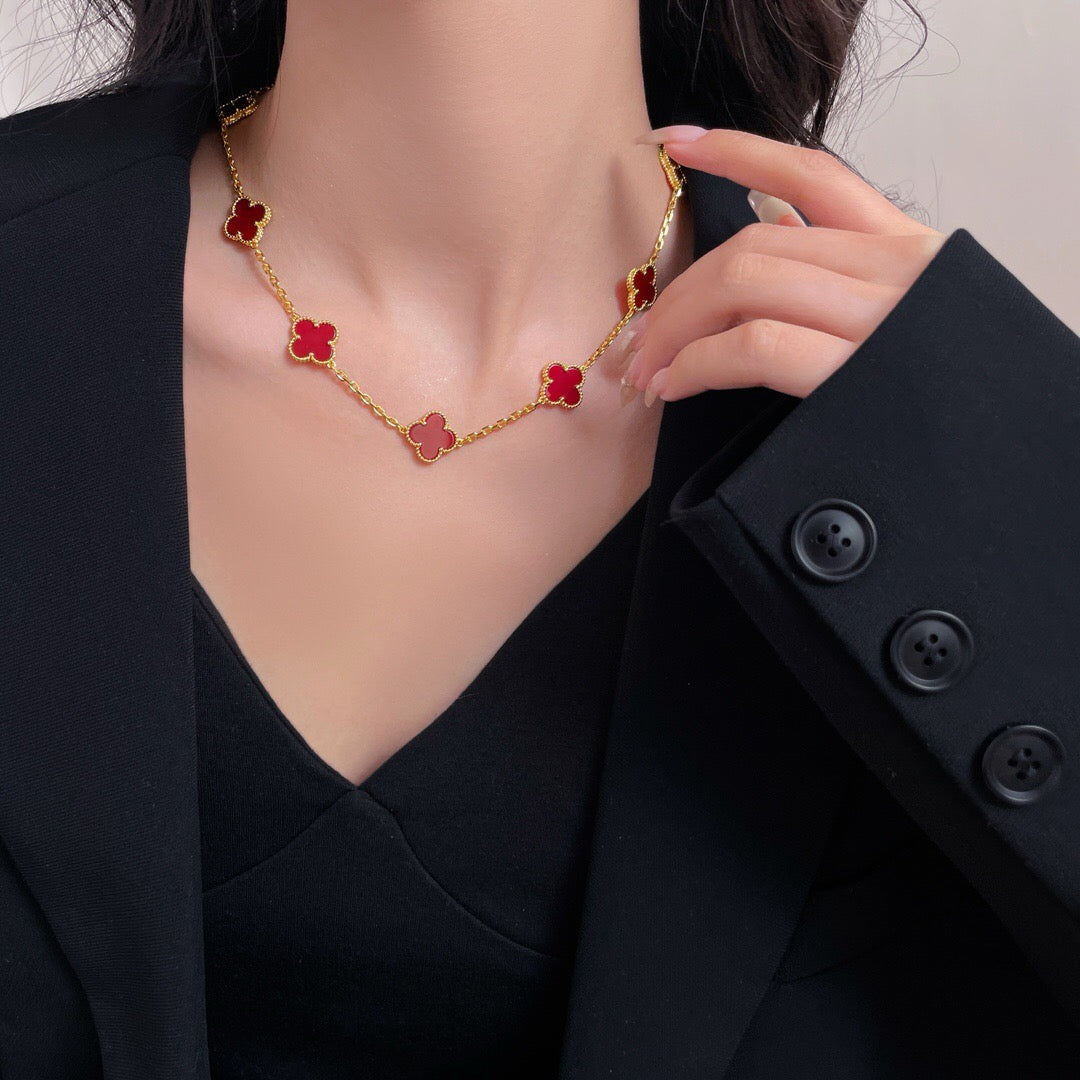 ¡®Loco¡¯CLOVER 10 MOTIFS CARNELIAN NECKLACE
