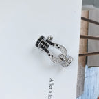 ¡®Loco¡¯FORCE LARGE HORSESHOE BLACK WHITE DIAMOND BRACELET SILVER