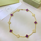 ¡®Loco¡¯CLOVER 10 MOTIFS  PURPLE VIOLET DIAMOND NECKLACE