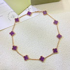¡®Loco¡¯CLOVER 10 MOTIFS  PURPLE VIOLET  NECKLACE