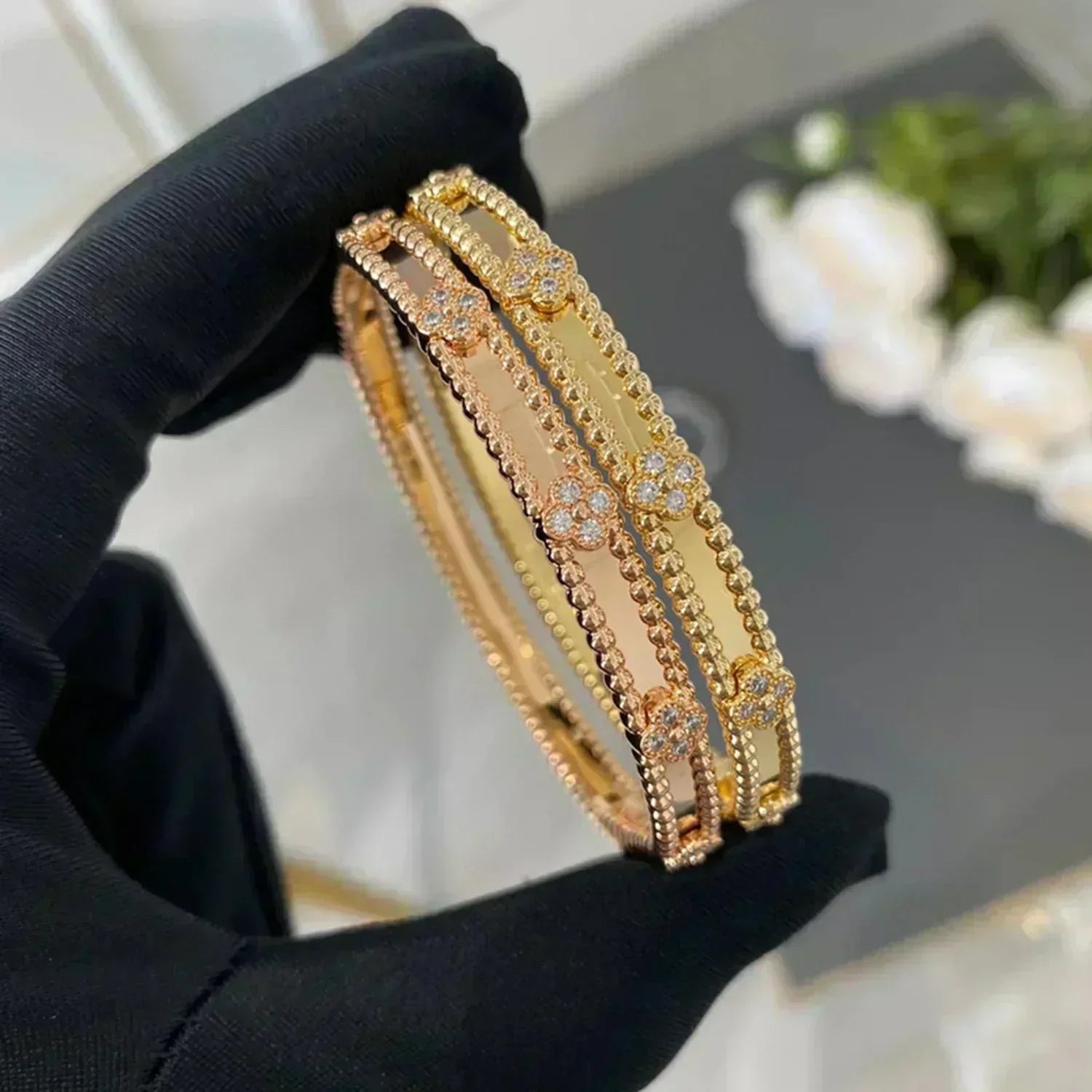 ¡®Loco¡¯CLOVER BRACELET 4MM DIAMONDS