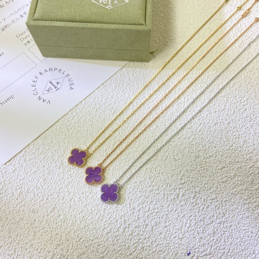 ¡®Loco¡¯CLOVER 15MM  PURPLE VIOLET NECKLACE