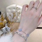 [Loco]New  CLOVER 5 MOTIF PURPLE CHALCEDONY BRACELET COLLECTION