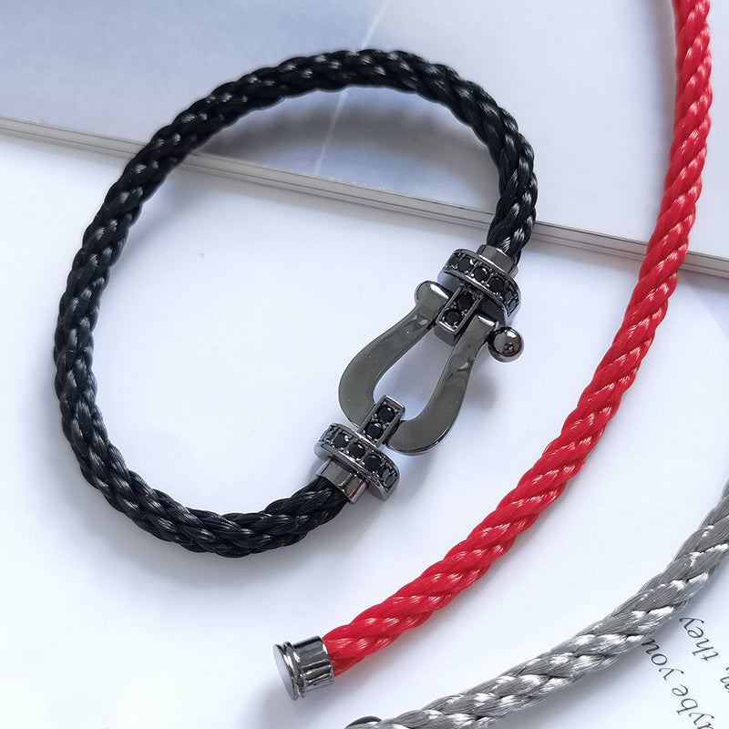 ¡®Loco¡¯FORCE LARGE SERIES HORSESHOE BLACK SAMURAI BRACELET