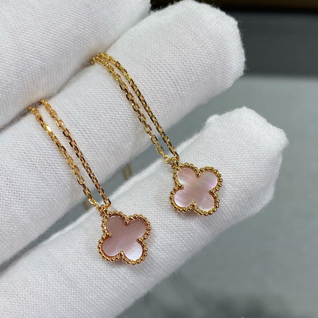 ¡®Loco¡¯CLOVER 15MM PINK MOTHER-OF-PEARL SINGLE FLOWER NECKLACE
