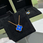 ¡®Loco¡¯CLOVER 15MM DIAMOND AND BLUE AGATE NECKLACE