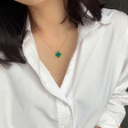 ¡®Loco¡¯CLOVER 15MM MALACHITE SINGLE FLOWER  NECKLACE