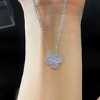 ¡®Loco¡¯CLOVER 15MM BLUE CHALCEDONY NECKLACE SILVER