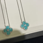 ¡®Loco¡¯CLOVER 15MM DIAMOND SVRES PORCELAIN  NECKLACE SILVER