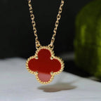 ¡®Loco¡¯CLOVER 15MM CARNELIAN SINGLE FLOWER NECKLACE