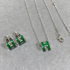 ¡®Loco¡¯POP H GREEN NECKLACE SILVER AND GOLD