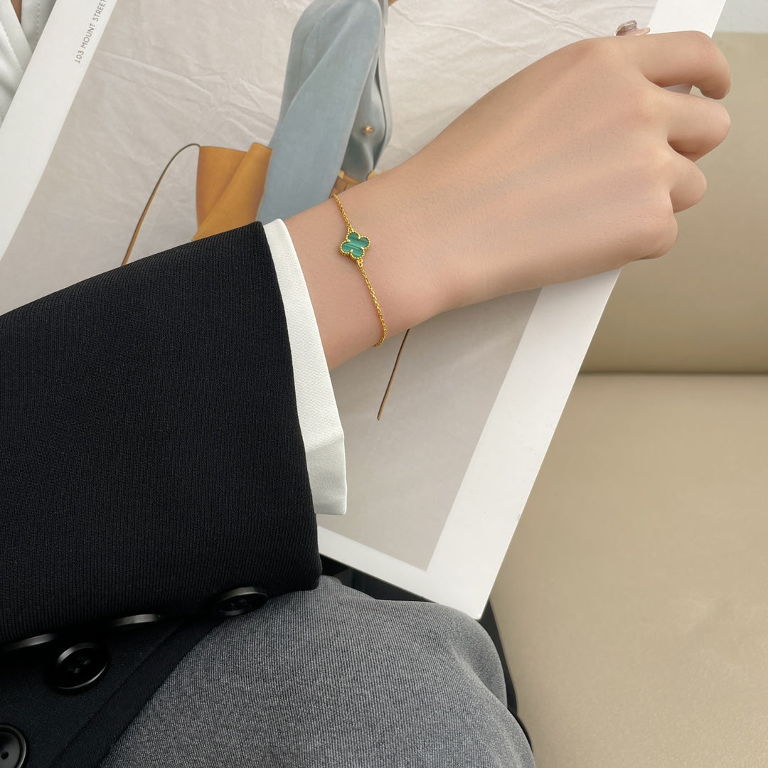 ¡®Loco¡¯CLOVER BRACELET MALACHITE 1 MOTIF