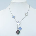 ¡®Loco¡¯CLOVER MOP CHALCEDONY NECKLACE SILVER 6 MOTIF
