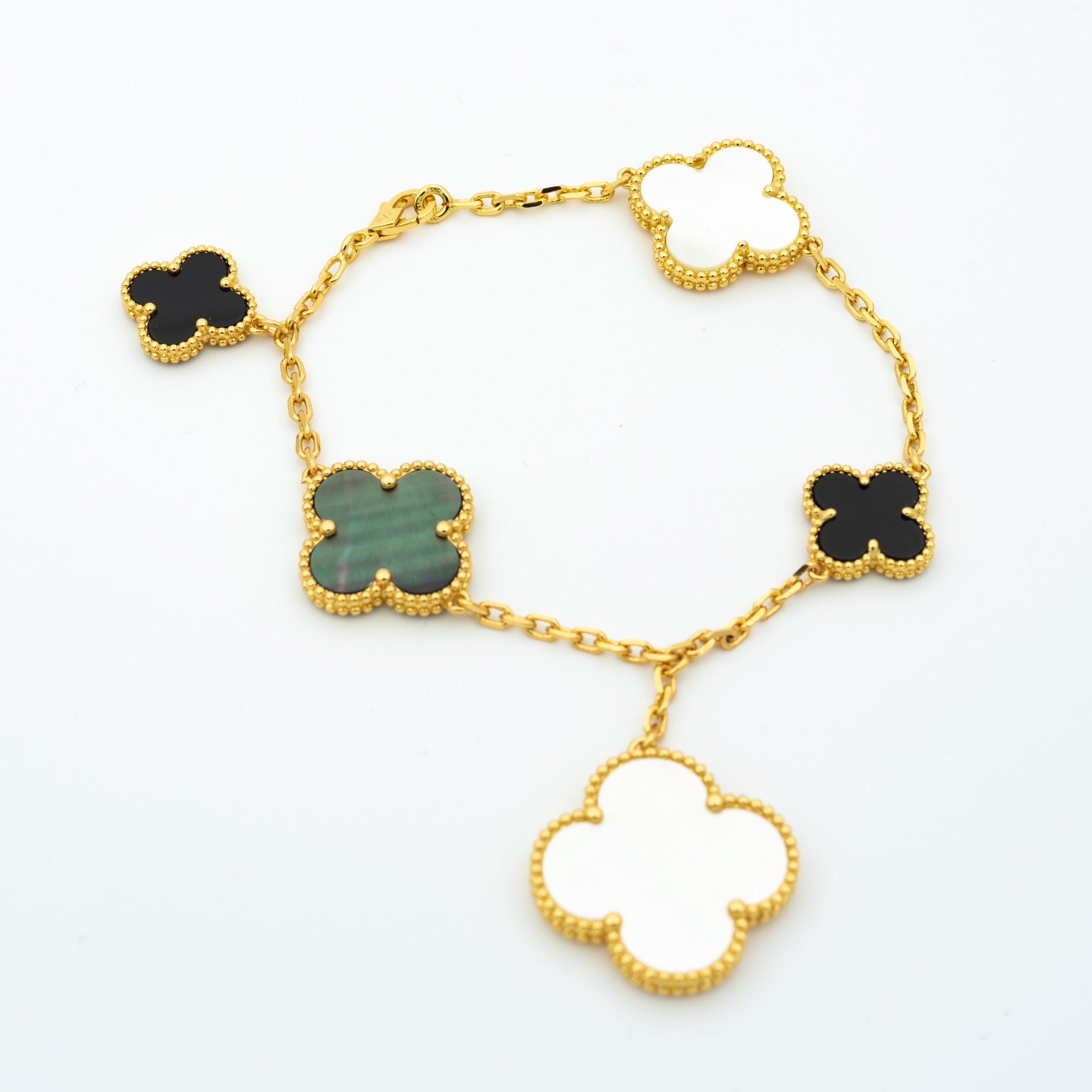 ¡®Loco¡¯CLOVER BRACELET 5 MOTIFS ONYX MOP