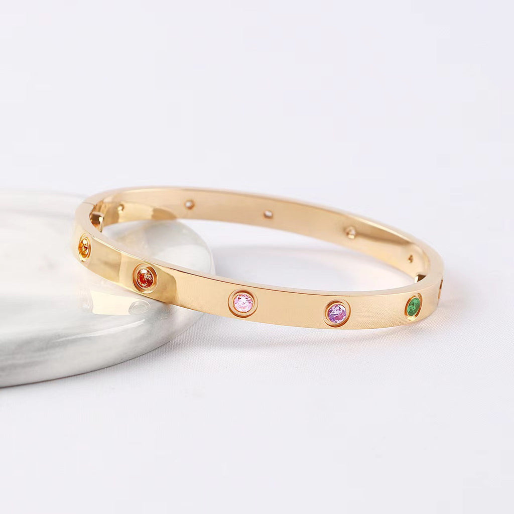 [Loco JURI]2026 RAINBOW LOVE BRACELET 6.1MM  10 DIAMONDS