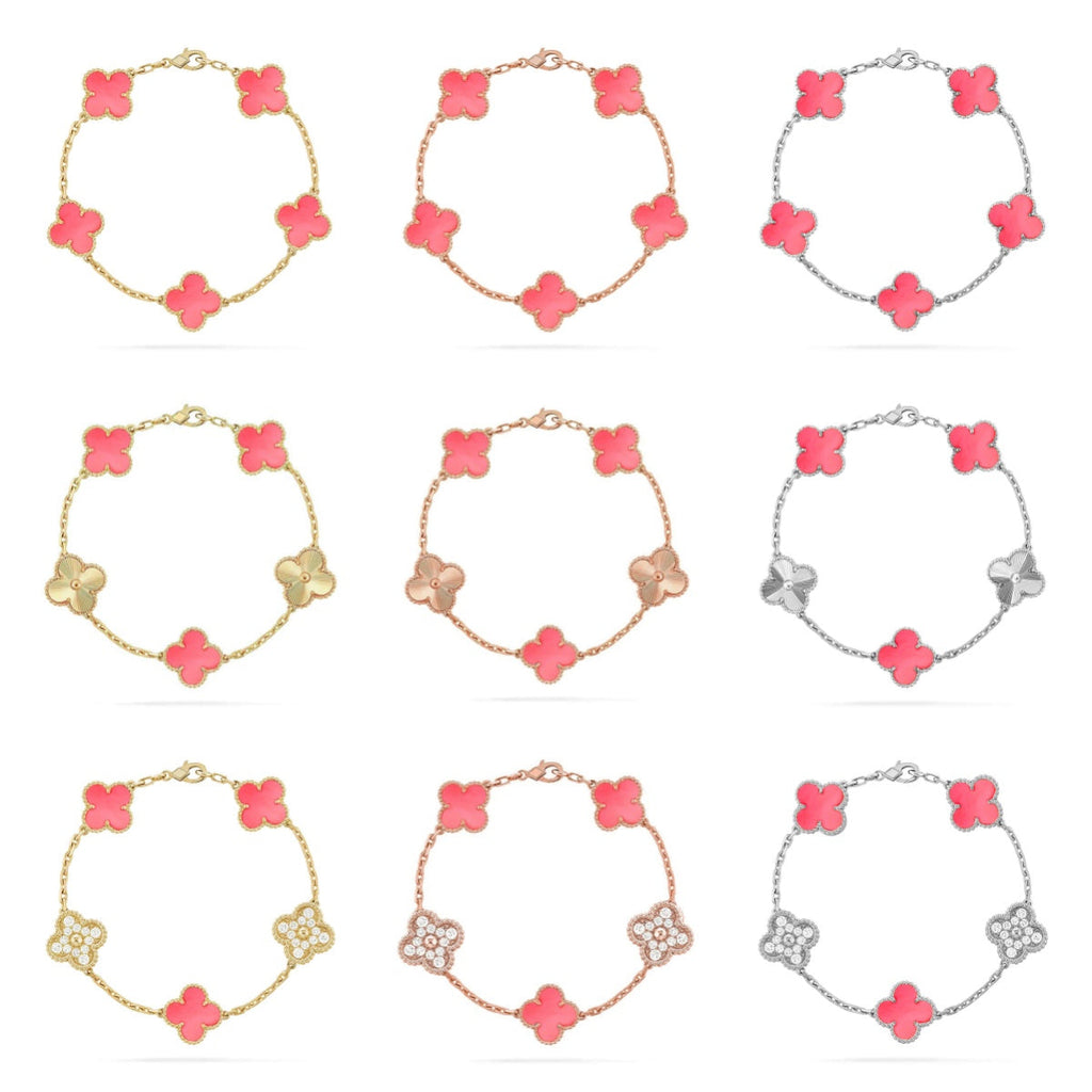 [Loco]New  CLOVER 5 MOTIFS  PINK MOP BRACELET COLLECTION