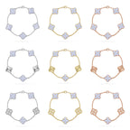 [Loco]New  CLOVER 5 MOTIF PURPLE CHALCEDONY BRACELET COLLECTION