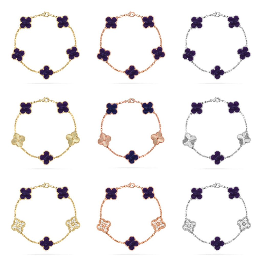 [Loco]New CLOVER 5 MOTIF PURPLE STRIPES BRACELET COLLECTION