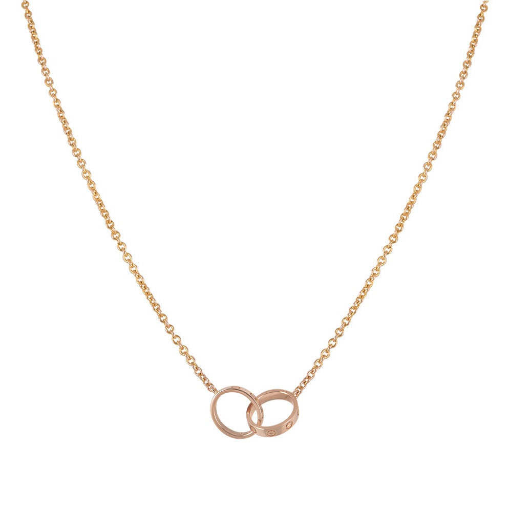 ¡®Loco¡¯LOVE NECKLACE DOUBLE RING PINK GOLD